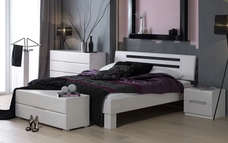 Holzbett massiv Dahlia | Buche weiß lackiert | 200x210 | Kopfteil 2