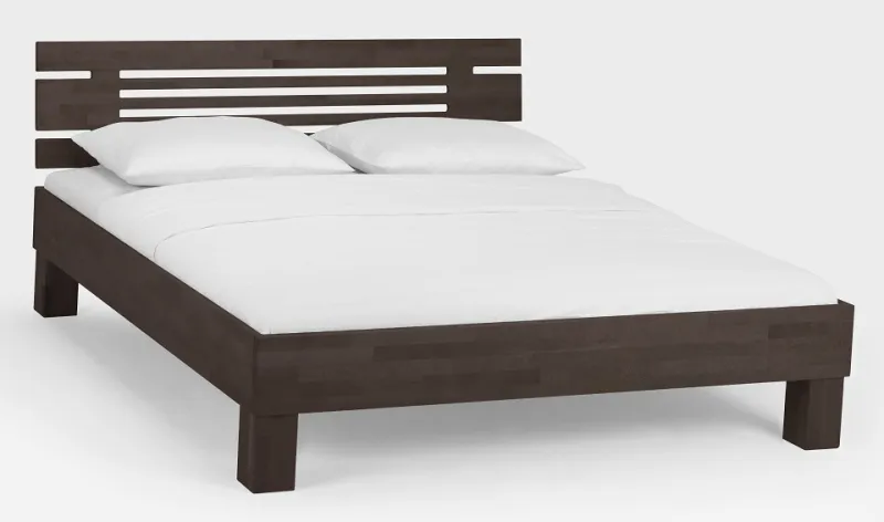 Holzbett massiv Daisy | Buche wenge lackiert | 120x200 | Kopfteil 1