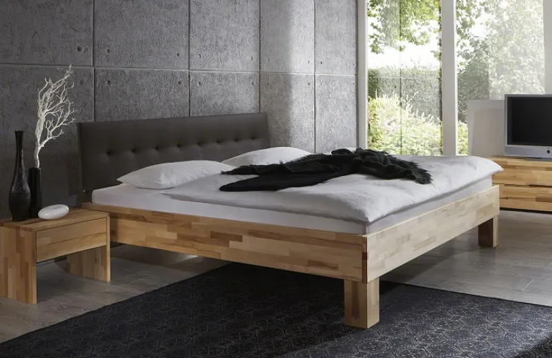 Holzbett massiv Daisy | Kernbuche geölt | 100x210 | Kopfteil 4