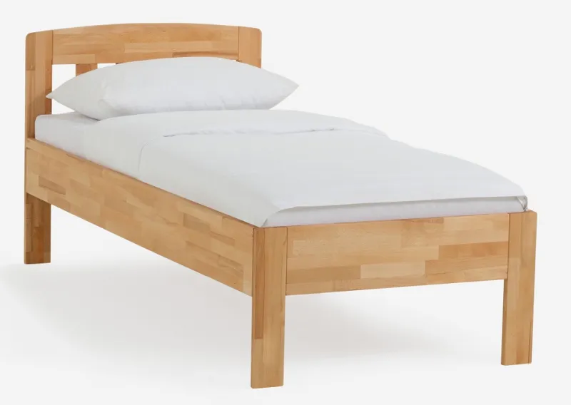 Holzbett massiv Jasmine | Buche lackiert | 90x210 | ohne Fußteil