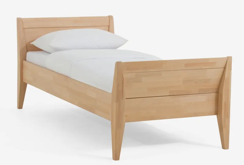 Holzbett massiv Jasmine | Buche natur geölt | 90x190 | mit Fußteil