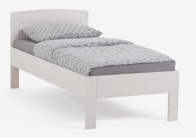 Holzbett massiv Jasmine | Buche weiß lackiert | 120x200 | ohne Fußteil