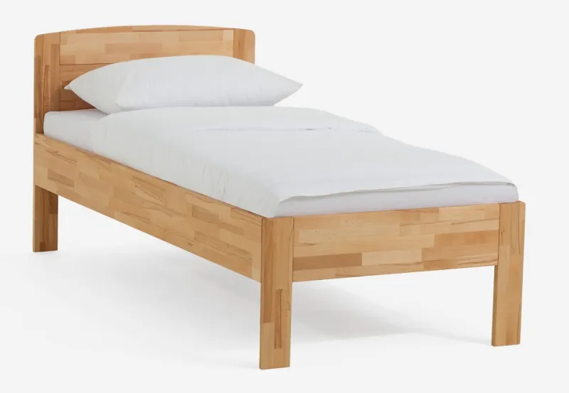 Holzbett massiv Jasmine | Kernbuche geölt | 120x220 | Kopfteil 2 ohne Fußteil