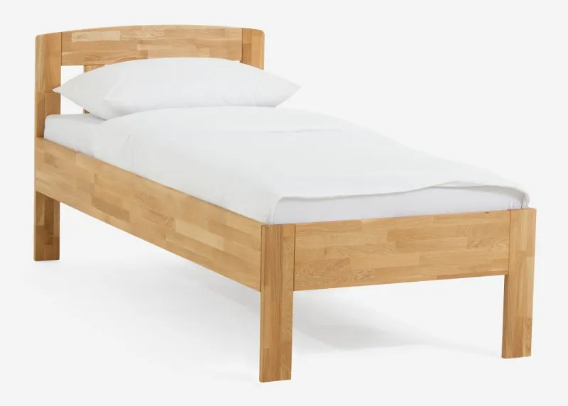 Holzbett massiv Jasmine | Wildeiche honig geölt | 100x200 | Kopfteil 1 ohne Fußteil