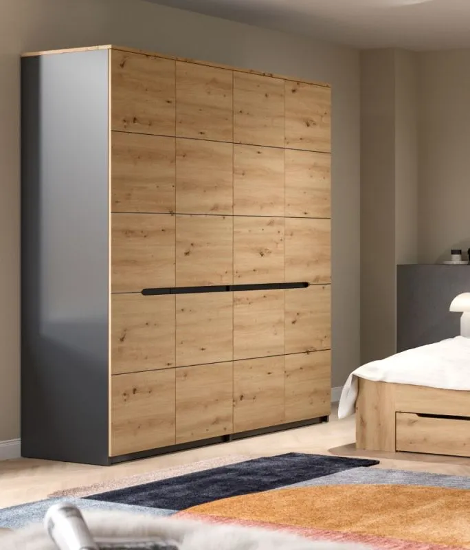 Kleiderschrank Canu | Artisan / Basalt grau