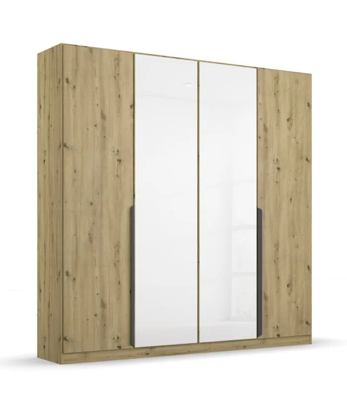 Kleiderschrank Drehtürenschrank Artemis | mit Glastüren | Eiche Artisan / weiß | verschiedene größen