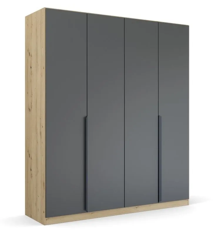 Kleiderschrank Drehtürenschrank Dark&Wood | grau metallic / Eiche Artisan | verschiedene Größen