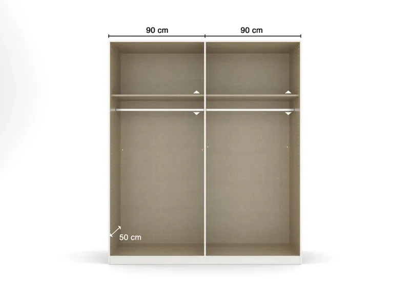 Kleiderschrank Drehtürenschrank Quadra-Spin | 4-türig | mit Spiegeltüren | seidengrau | 181x210 | Griff Homey