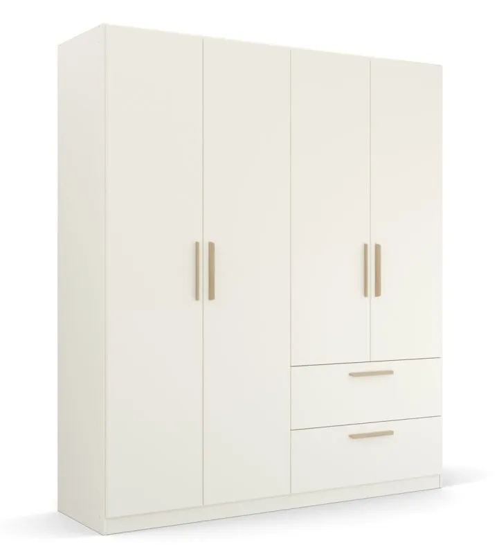 Kleiderschrank Drehtürenschrank Quadra-Spin | mit Schubkästen | alpinweiß | verschiedene Größen