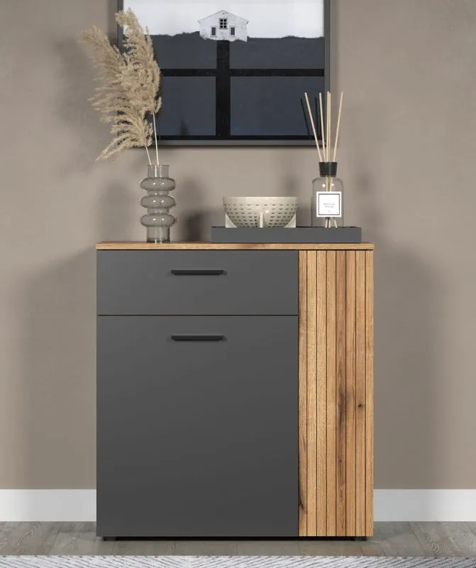 Kommode Esteban 2 | Anthrazit / Coast Evoke Oak