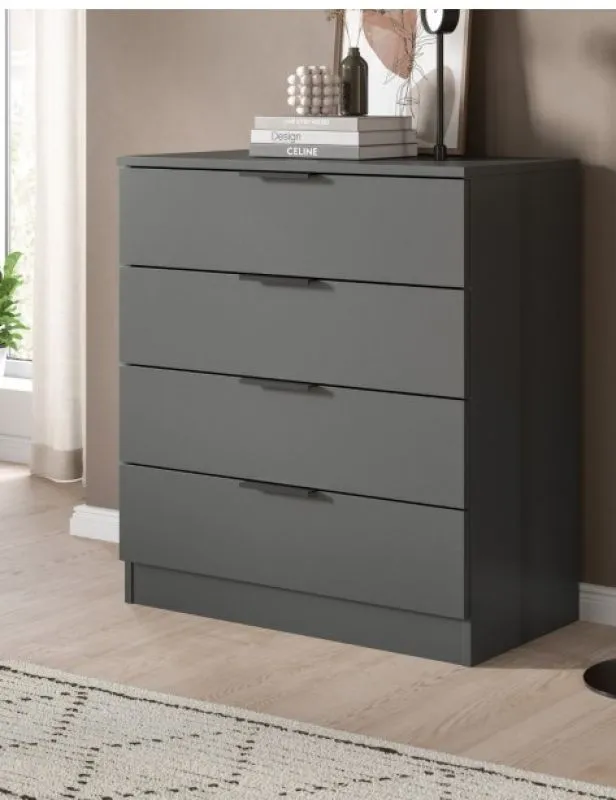Kommode Kopenhagen | mit 4 Schubkästen | anthrazit