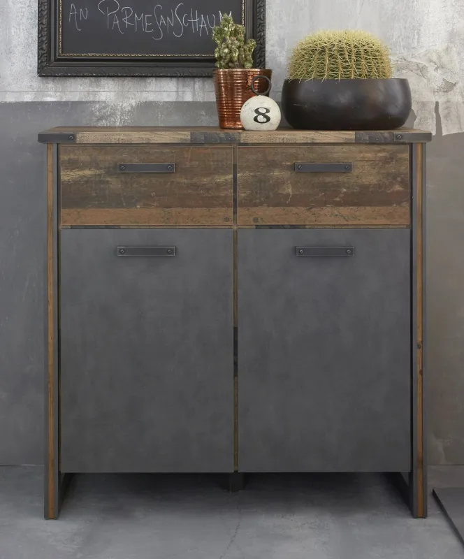 Kommode Prime | Old Used Wood / Matera grau | Shabby Look
