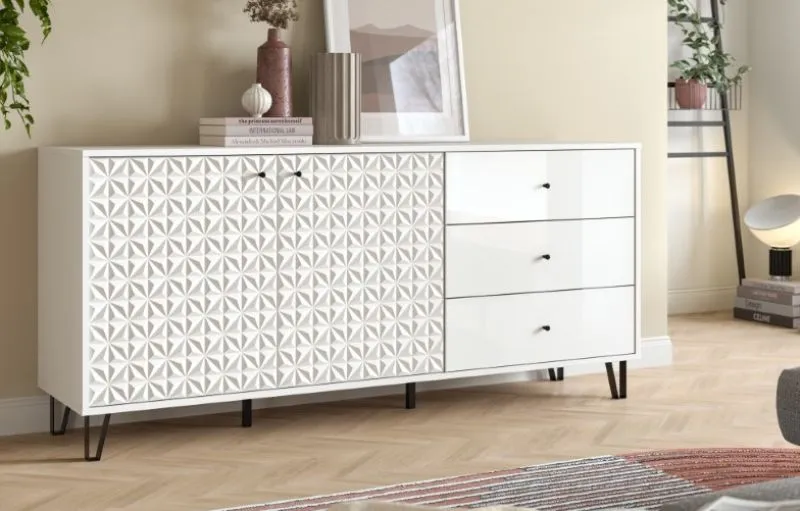 Kommode Prisma | mit 3 Schubkästen | weiß