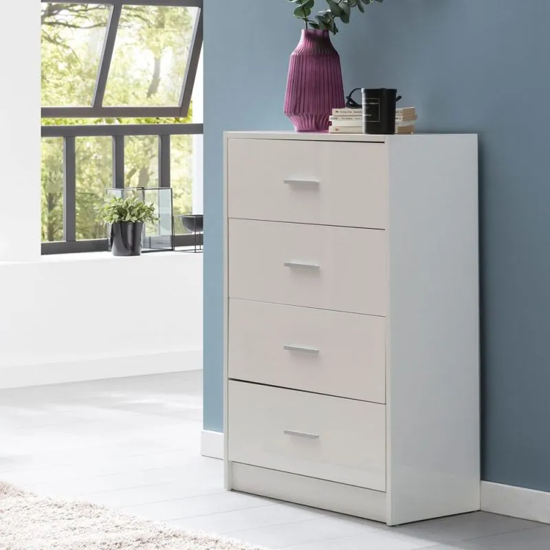 Kommode Sideboard Lobo | weiß Hochglanz