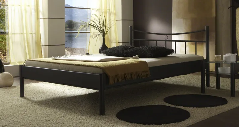 Metallbett Iris 2 | schwarz | 200x220 | ohne Fußteil