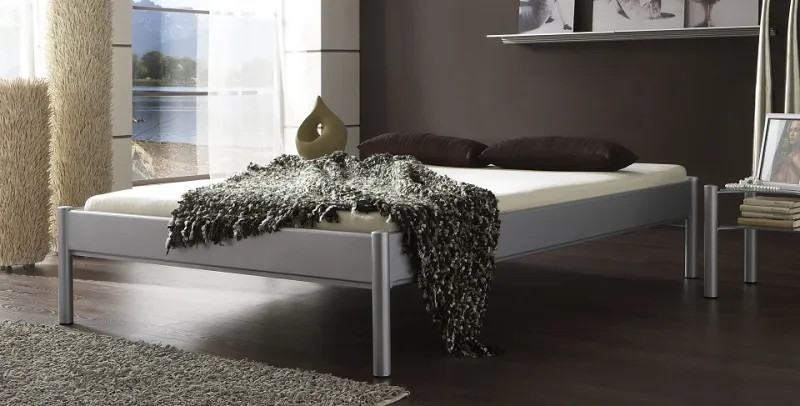 Metallbett Iris 3 | silber Struktur | 180x210