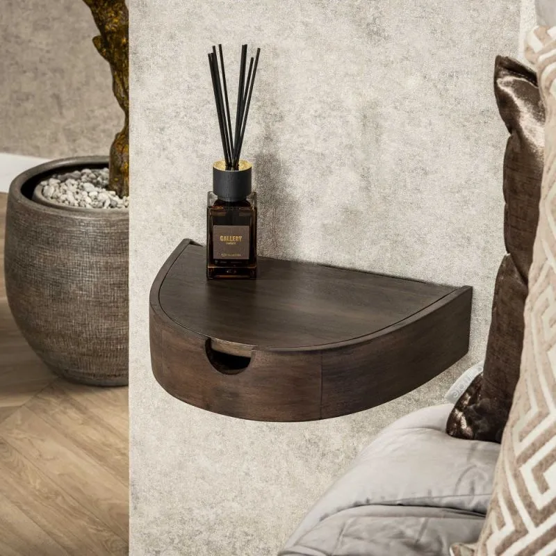 Nachttisch set Naga | 2-teilig | mit Klappe | Akazie massiv | glaze braun