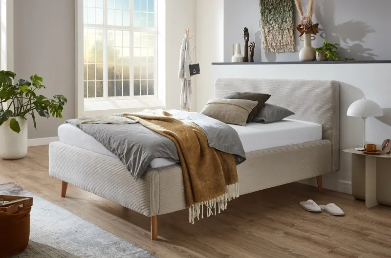 Polsterbett Mattis Cord | beige | 140/160/180 x 200 cm | verschiedene Größen