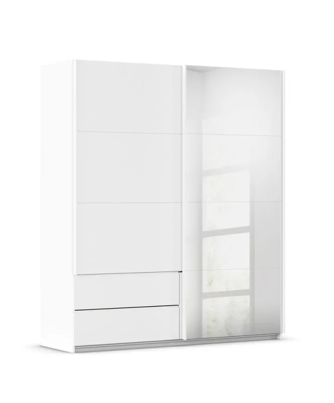 Schwebetürenschrank Elara mit Spiegel | alpinweiß | verschiedene Größe