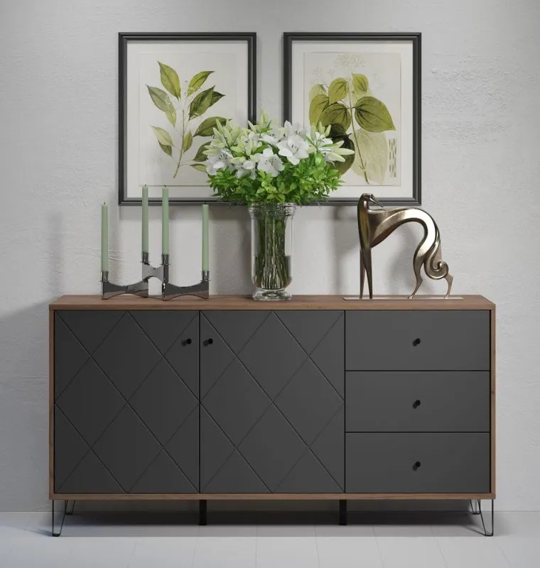 Sideboard Montez | Eiche Kraft Gold / Graphite