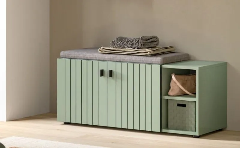 Sitzbank Station | Smoke Green | optionaler Sitzkissen