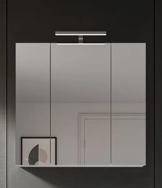 Spiegelschrank Vira | weiß | mit LED Beleuchtung 82x77x18