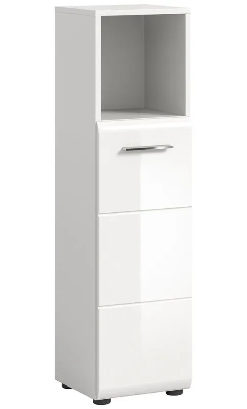 Standschrank hoch Ice | weiß / weiß Hochglanz