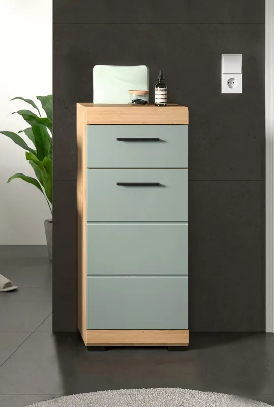 Standschrank Scout | mit Schubkasten | Salbei / Artisan Eiche