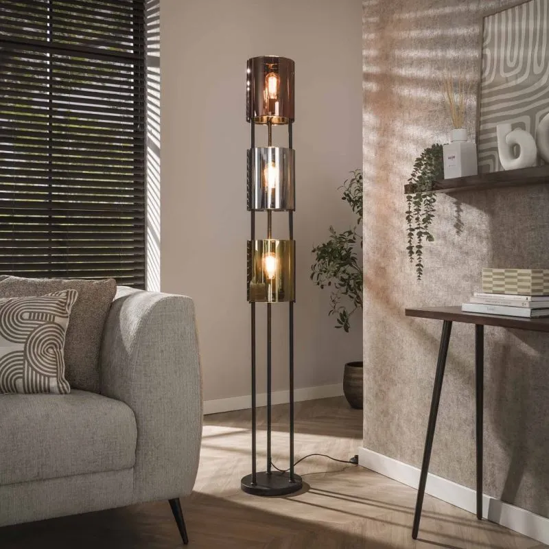 Stehlampe Enui | 3 Leuchten | Metall | Artic schwarz | 175 cm