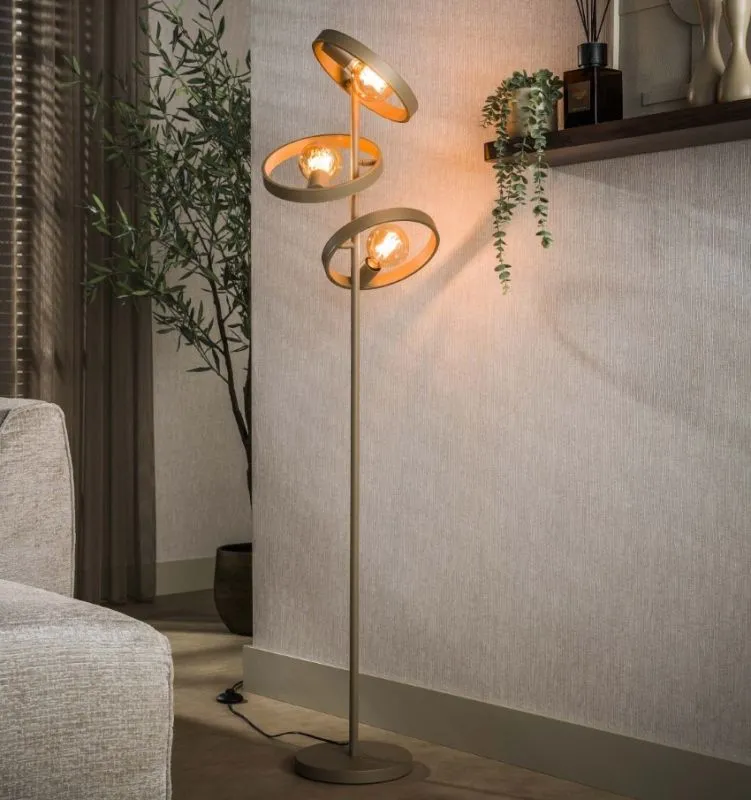 Stehlampe Yoko | 3 Leuchten | Metall | Beige