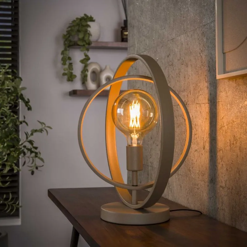 Tischleuchte Vejin | Metallringe | Beige
