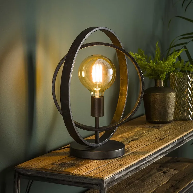 Tischleuchte Vejin | Metallringe | Charcoal grau