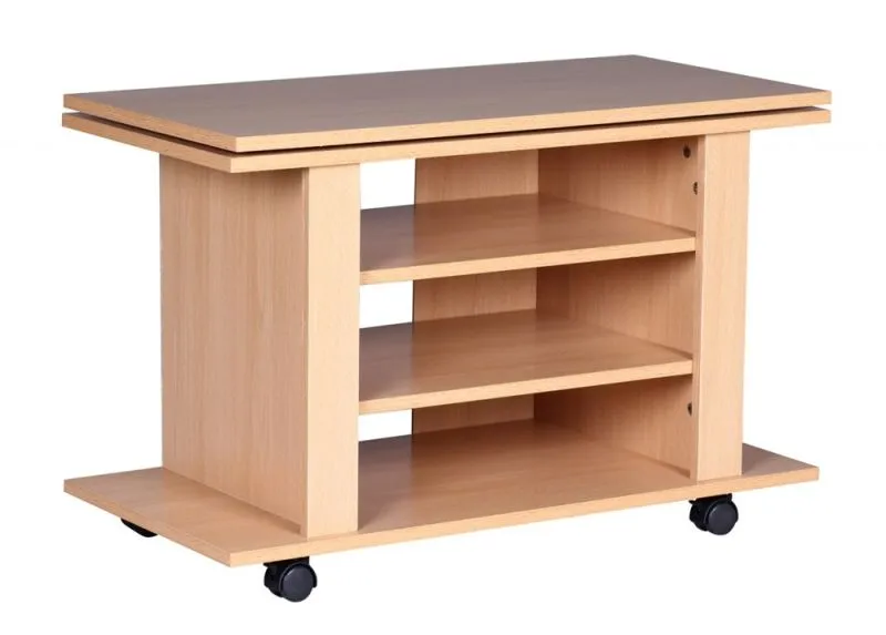 TV-Board Buche | drehbar / rollbar| braun
