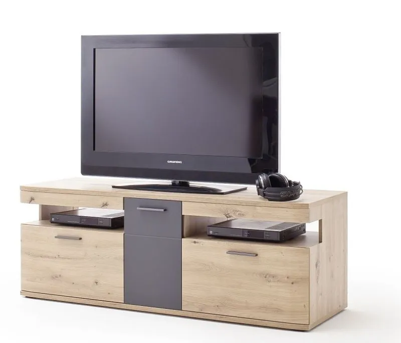 TV-Board Cortona | Balkeneiche / anthrazit