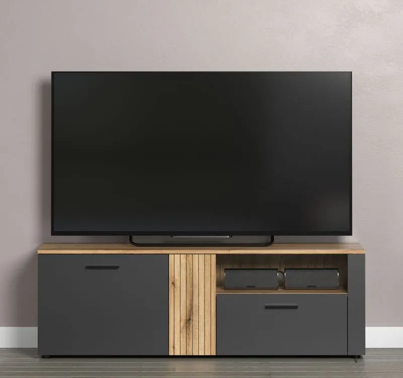 TV-Board Lowboard Esteban 1 | Anthrazit / Coast Evoke Oak