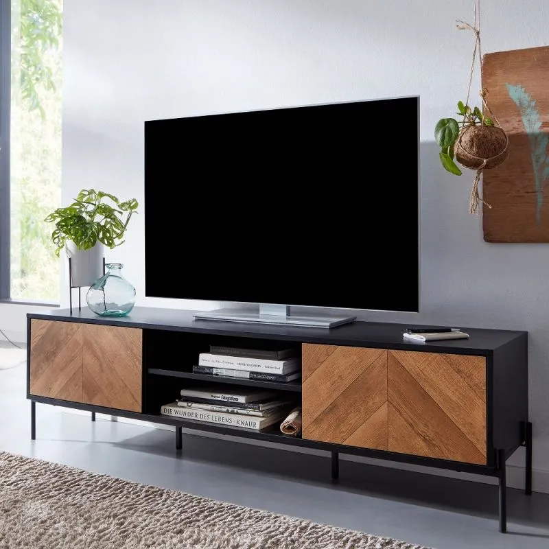 TV-Board Satia | Eiche | schwarz