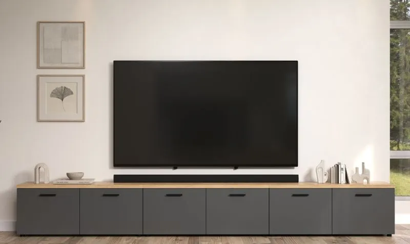TV-Möbel Baggio | Anthrazit / Coast Evoke Oak | 3-teilig