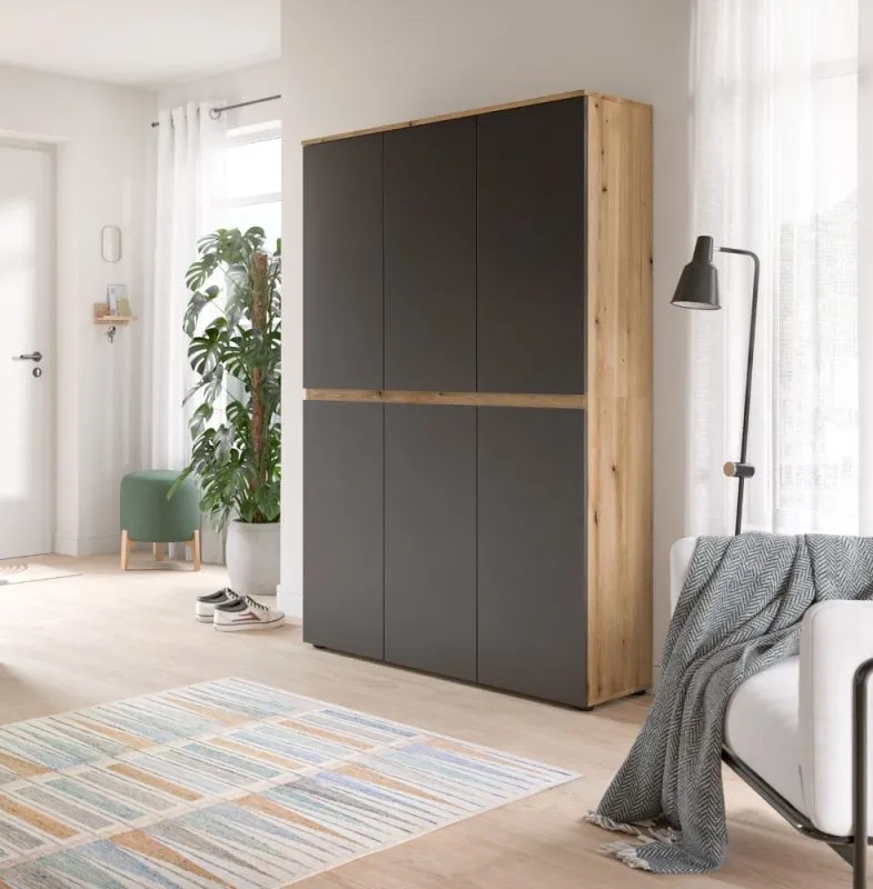Universalschrank Scarpa | 105 x 175cm | anthrazit / Evoke Eiche