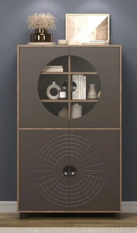 Vitrine Fusion | Rostoptik Rusty Flow / Perlbronze ohne Beleuchtung