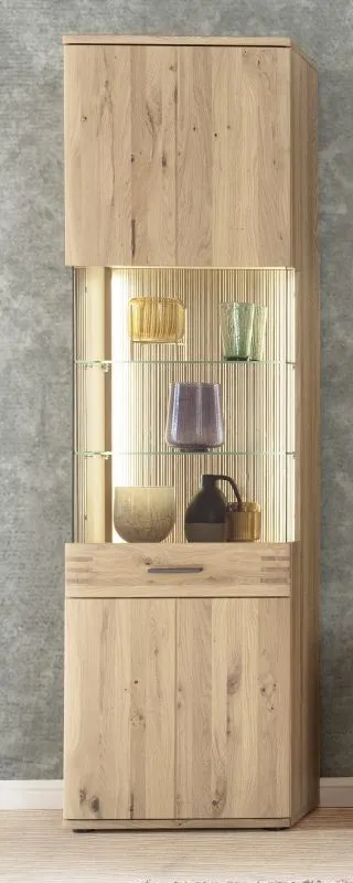 Vitrine Salvador | Balkeneiche Bianco | ohne Beleuchtung