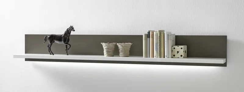 Wandboard Trento 2 | weiß Hochglanz | LED Beleuchtung mit LED Bandbeleuchtung 165 cm