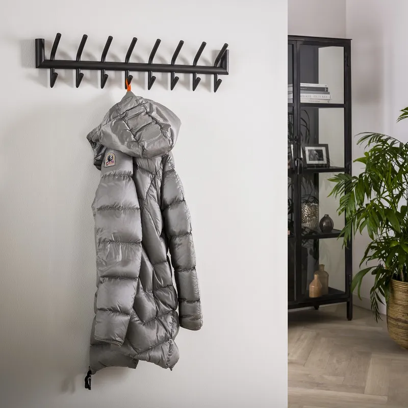 Wandgarderobe Garderobenpaneel Torino 2x8 Haken | Stahl | dunkelgrau