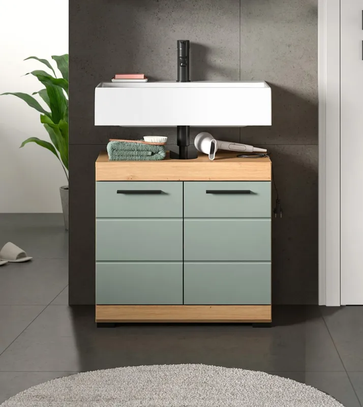 Waschbeckenunterschrank Scout | Salbei / Artisan Eiche