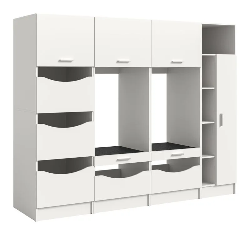 Waschmaschinenschrank Set Free 2 | weiß | 4-teilig