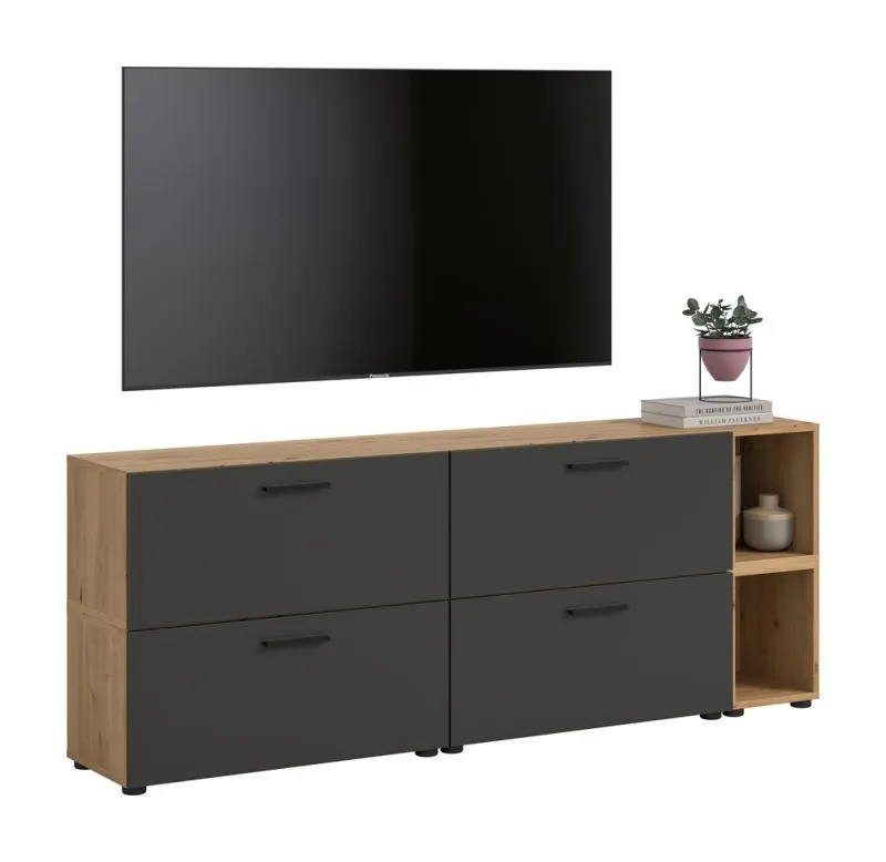 Wohnkombination The One 3 | 6-teilig | Artisan Oak / Basalt grau