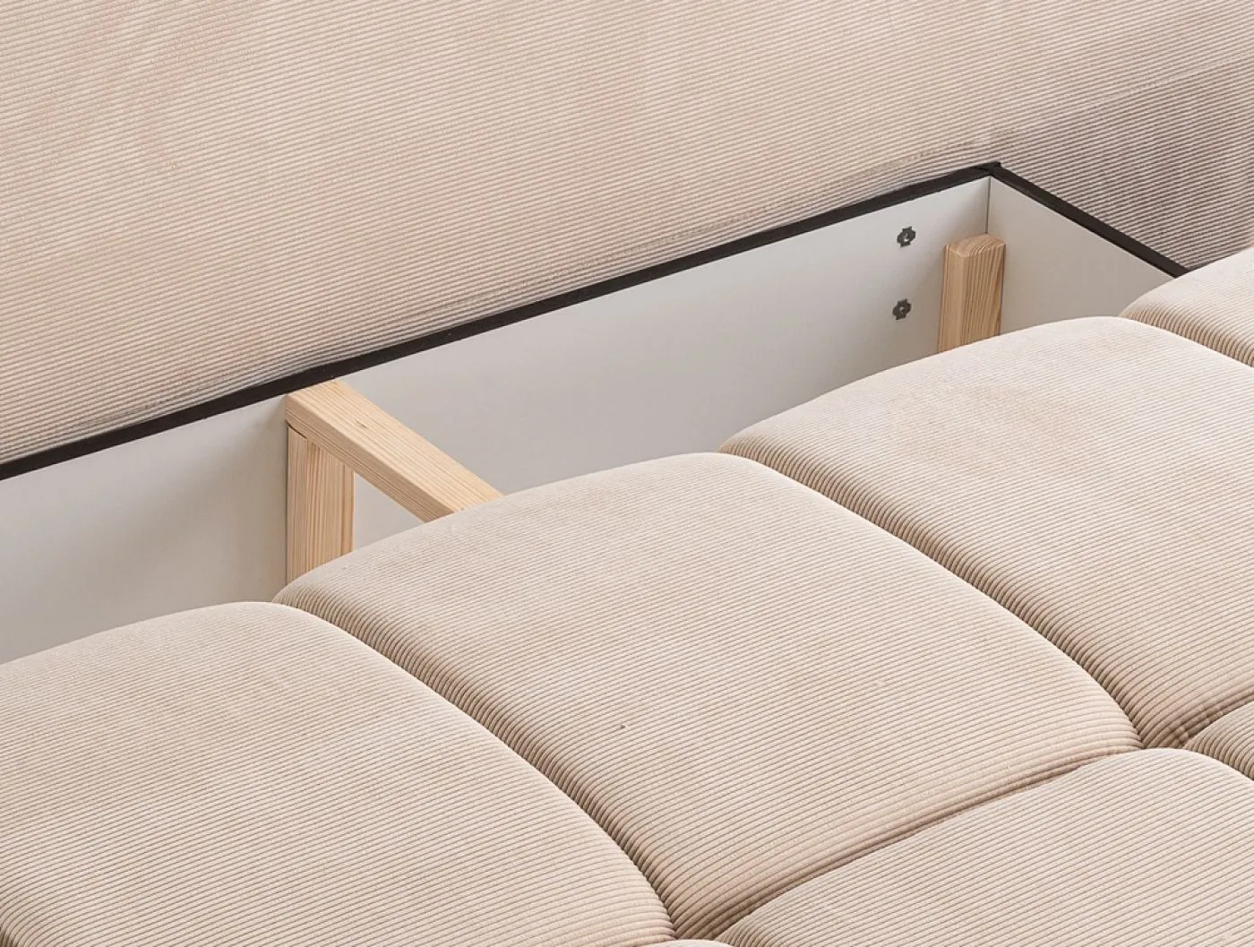 2-Sitzer Schlafsofa Lauder mit Bettkasten | 207cm | Cord | beige