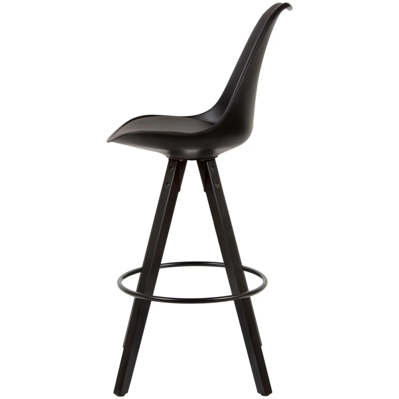 2er Set Barhocker Loreno | mit schwarzen Beinen | Kunstleder | schwarz