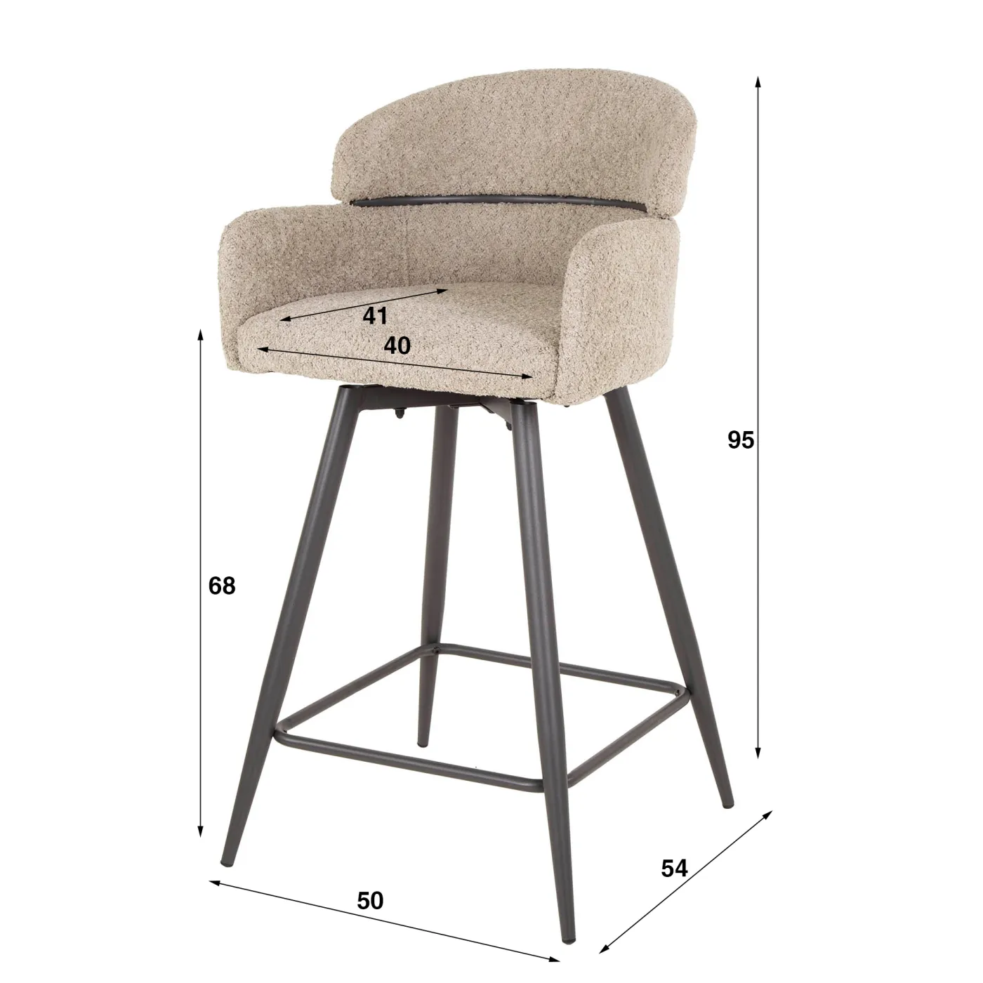 2er Set Barhocker Miky | drehbar | Sandfarbe