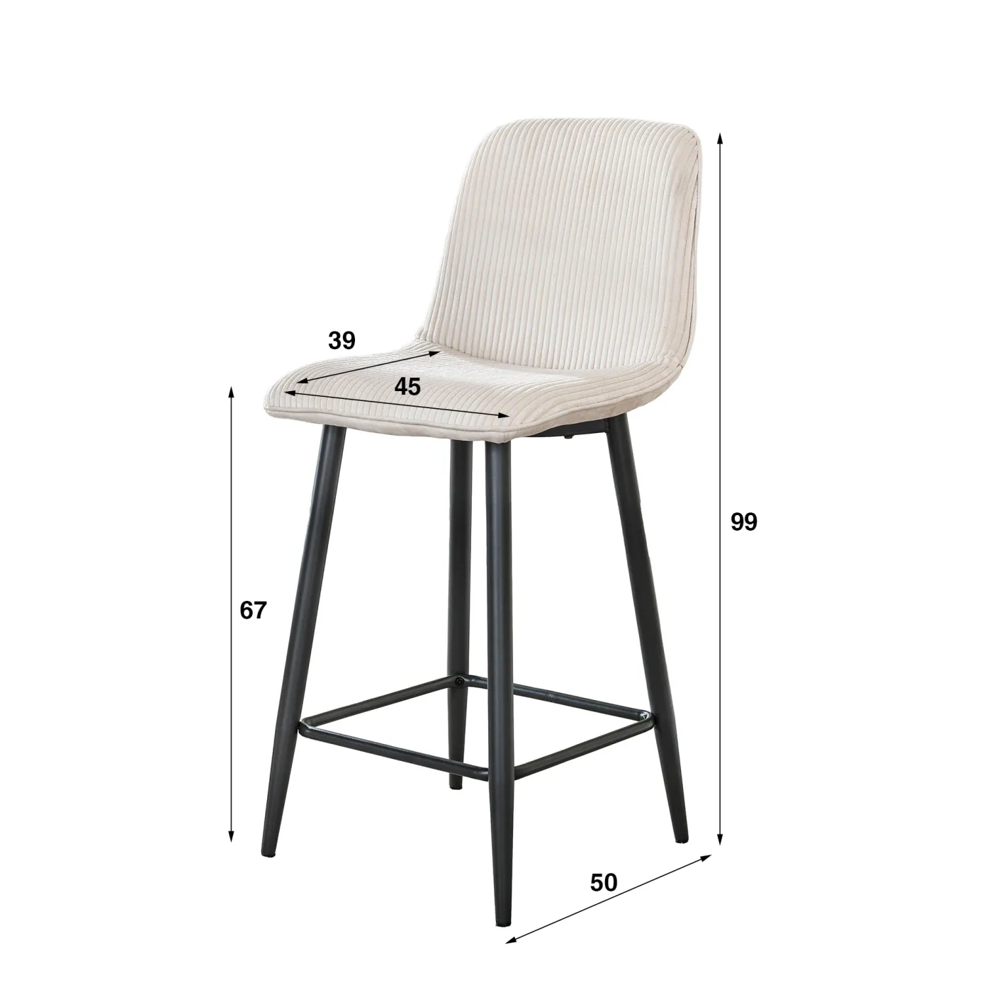 2er Set Barstuhl Cote | breitcord | Sandfarbe