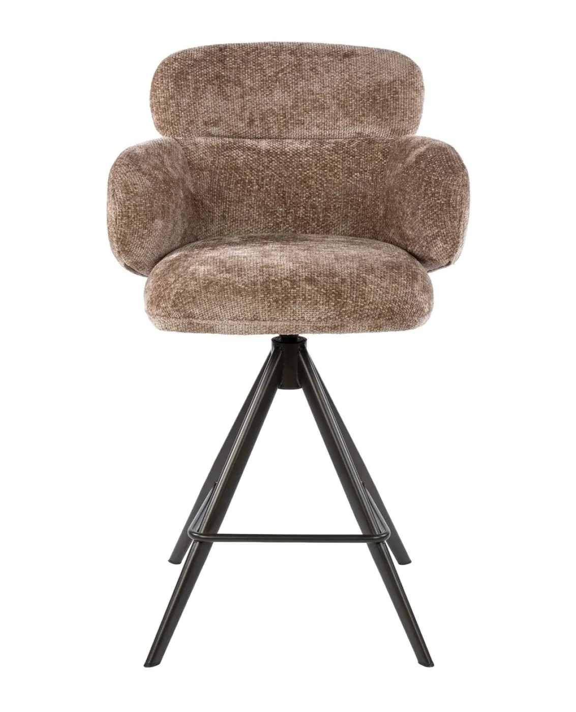 2er Set Barstuhl Milagro | Hoven-Stoff / Chenillegewebe | drehbar | champagne-braun